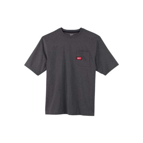 Сива работна тениска Milwaukee с къс ръкав и джоб