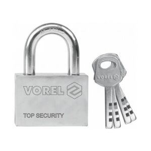 VOREL 60mm Vorhängeschloss mit 4 Schlüsseln, Top-Sicherheit - Vorel