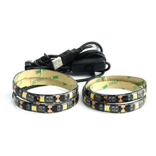 Retlux RLS 101 USB LED strip with 30 LEDs, cold white, 2 x 50 cm
