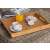 Bamboo serving tray with handles, used for breakfast in bed