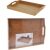 Bambusz Reggelizőtálca: Bamboo breakfast tray, angled view, and packaged view