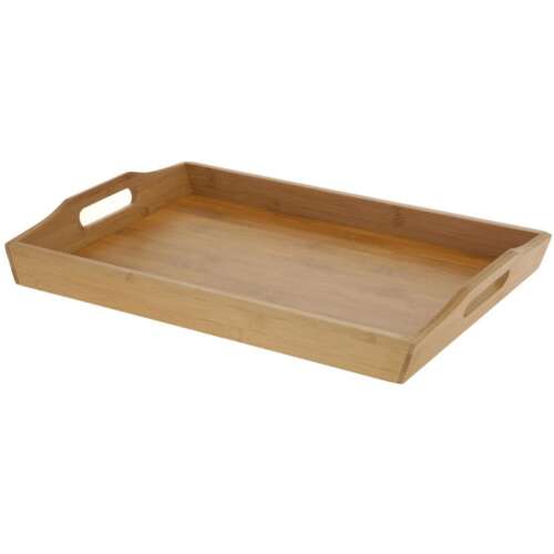 Bamboo serving tray with handles, 43x29x5 cm