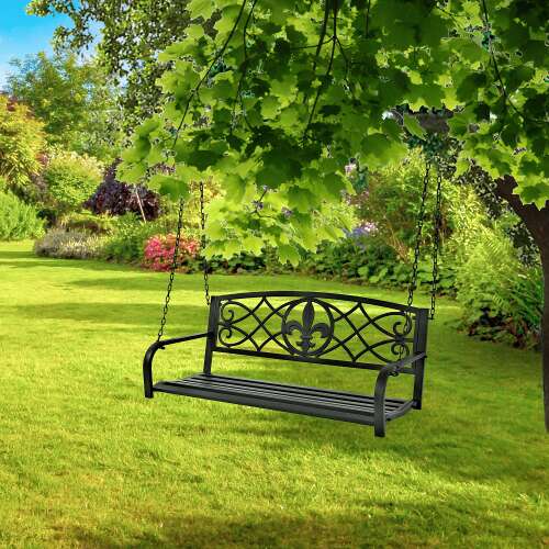 Závesná záhradná lavička Abea #čierna