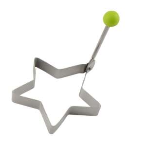 Eierform aus Edelstahl in Sternform mit grünem Griff - Perfect Home Backformen