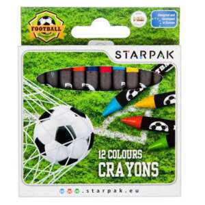 Starpak 12 színű foci zsírkréta készlet, foci témájú zsírkréták gyerekeknek - Zsírkréta