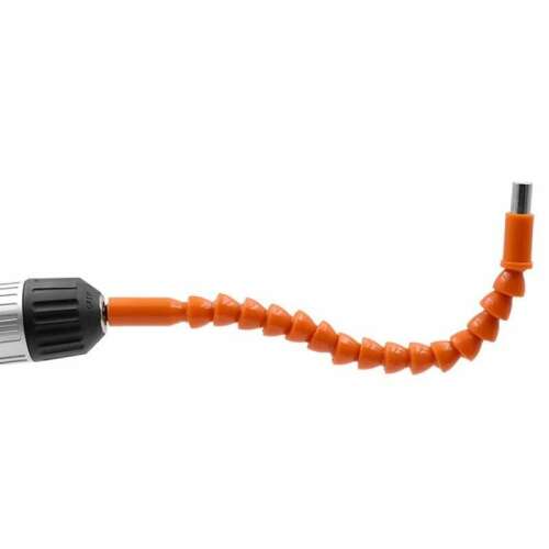 Rugalmas fúró szár hosszabbító, csavarhúzó hosszabbító, 24 cm, narancssárga