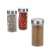 Glass spice jars with stainless steel lids