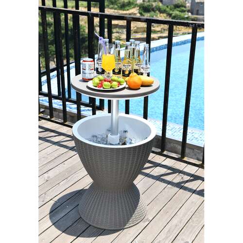 Výškovo nastaviteľný záhradný stôl Fabir s funkciou chladenia #grey