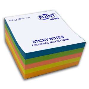 Point Notes Haftnotizen, 400 Blatt, Neonfarben, 76x76mm - Notizblöcke
