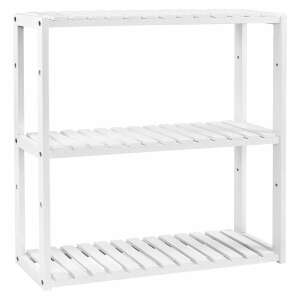 Raft alb din bambus cu 3 niveluri, înălțime reglabilă - Rafturi de depozitare pentru bucătărie