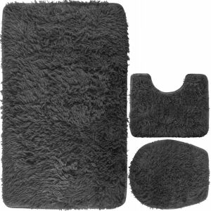 Ruhhy Fürdőszoba Szőnyeg Szett - 3 részes, Szürke, Puha