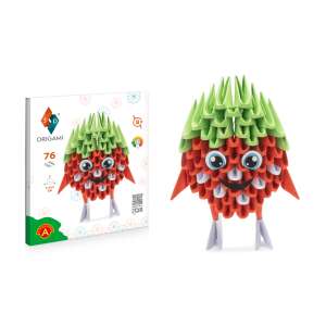 Alexander Toys 3D Origami Strawberry, 76 pieces, red and green origami paper, build a 3D strawberry - Nonbrand Creative Toy