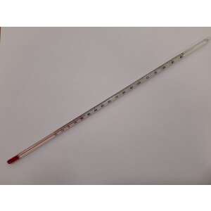 Szklany termometr -20 do +150 stopni Celsjusza, podziałka co 1 stopień, czerwony płyn, 300 mm długości - Przybory domowe