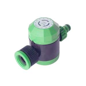 Green garden hose timer with adjustable watering time - Irrigation