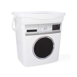 White plastic laundry detergent storage container with washing machine design, 6 liter capacity - Other bathroom accessory