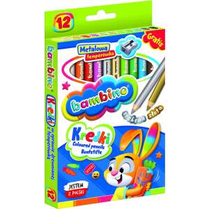 BAMBINO Fakeretes ceruzák 12 szín + hegyező 76791107 Kreatív Játékok