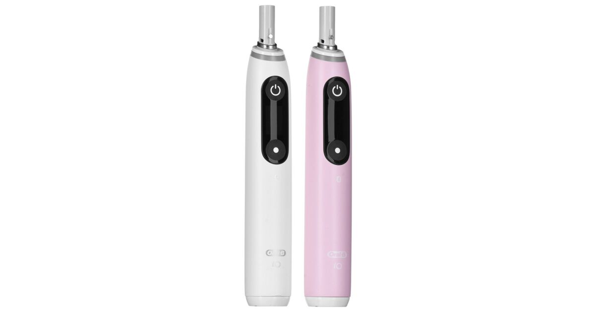 Oral-B iO Series 6 Electric Toothbrush Set, White-Pink | Pepita.com