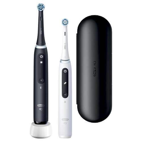 Elektrická zubná kefka Oral-B iO Series 4, duo balenie, čierna a biela