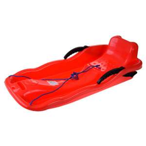 Red plastic sled with rope and brake - Sled
