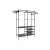 Black metal garment rack with shelves and hanging rods, Ruhiy brand