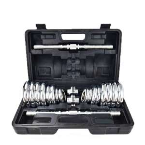 Комплект дъмбели, Zoco Body Fit® SL-001, общо тегло 20 кг, регулируеми, стомана, хром 75347373 - Теглилки и везни