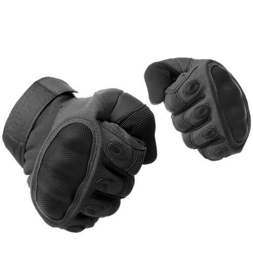 Schwarze taktische Handschuhe, Trizand 21770, Größe XL, strapazierfähiges Nylon, Touchscreen-kompatibel, verstärkte Handfläche, verstellbarer Handgelenk