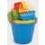 MARIOINEX sand bucket with accessories, blue bucket with green lid, shovel, rake, molds, sailboat, in a net bag