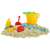 MARIOINEX sand bucket with accessories, yellow bucket, shovel, rake, molds, sailboat, sand