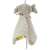 Grey elephant sensory toy with colorful tags and a star-shaped teether, perfect for babies