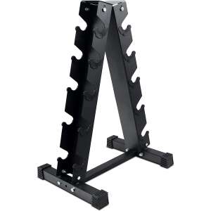Pyramid Shaped Dumbbell Rack, Zoco Body Fit, for 5 Pairs of Dumbbells, Black 75350090 - Fitness Equipment