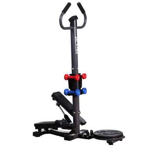 ZOCO BODY FIT Фитнес Мини Степер JX-MS91 с дръжка и LCD дисплей - Теглилки и везни, Фитнес батут, Колоездене в стаята и Тренировъчна пейка