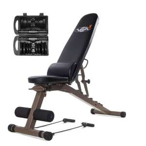 Zoco Body Fit multifunction bench with dumbbells, 20 kg total weight, steel - Workout Bench