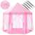 Springos pink play tent with white polka dots, 135cm, for kids, with poles and details