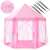 Springos pink play tent with white polka dots, 135cm, for kids, with poles and details