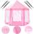 Springos pink play tent with white polka dots, 135cm, for kids, with poles and details