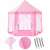 Springos pink play tent with white polka dots, 135cm, for kids