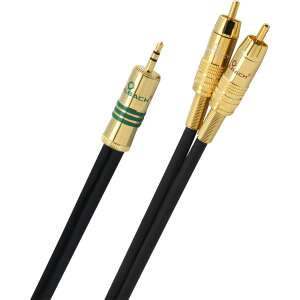 Oehlbach OB 2056 NF1 / Klinke Y-Adapterkabel, Stereo 3,5 mm Klinke - 2 RCA Kabel, 1 Meter 75364503 Audio- und Videokabel