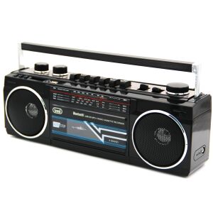 Trevi RR501 Przenośne radio kasetowe i odtwarzacz MP3/USB z Bluetooth (czarny)