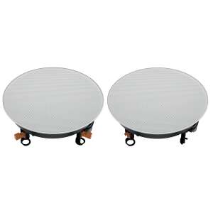 Hertz HEX 6.5 IC-W 2-way coaxial ceiling speaker in white, front view - Audio