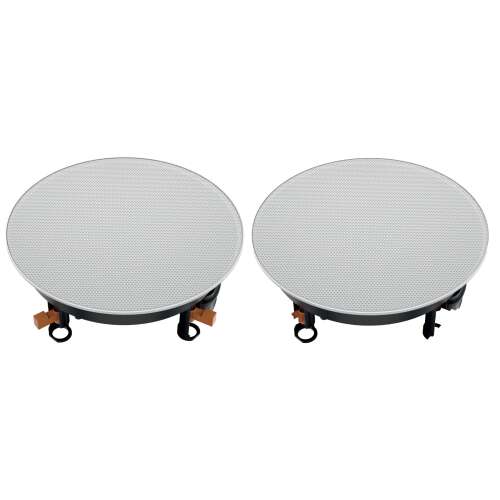 Hertz HEX 6.5 IC-W 2-way coaxial ceiling speaker in white, front view