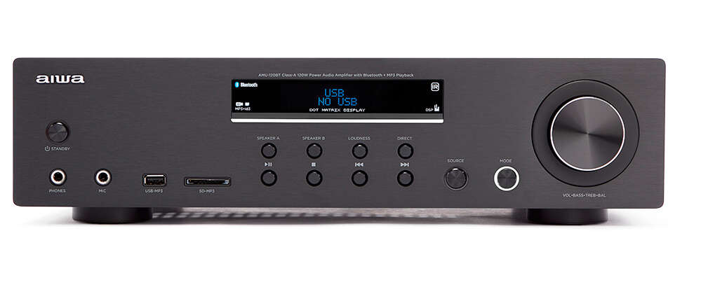 Aiwa AMU-120BTBK Sztereó integrált erősítő USB, SD bemenettel, Bl...