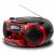 Aiwa BBTC-550RD tragbarer Radio CD-Player mit Kassettenabspieler und ausgezogener Antenne