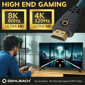 Oehlbach OB 92602 Flex Evolution Excellence Premium, hochwertiges UHD 8k/4k HDMI Kabel 2 Meter 75375098 Audio- und Videokabel