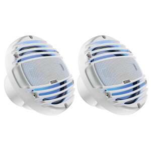 Pair of Hertz HMX 6.5-LD-TW waterproof 2-way 6.5 inch coaxial speakers with LED lighting, white - Audio