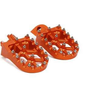 ZocoMoto forged aluminum motorcycle foot pegs with spring and teeth, orange - Other bicycle part