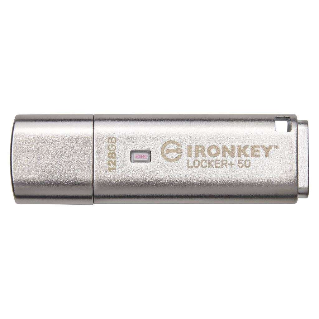 Pen drive 128gb kingston ironkey locker+ 50 usb 3.2 ezüst (iklp50...