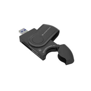 Cititor de carduri Conceptronic BIAN04B 4 în 1 USB 3.0, negru, vedere înclinată - Card reader