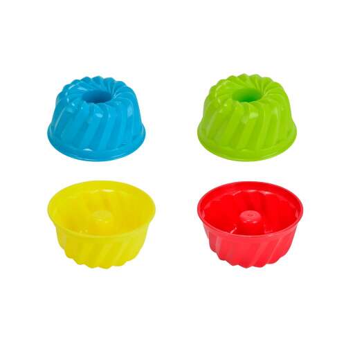 Set de 4 forme de tort din plastic colorate, perfecte pentru coacerea unor prăjituri și deserturi delicioase
