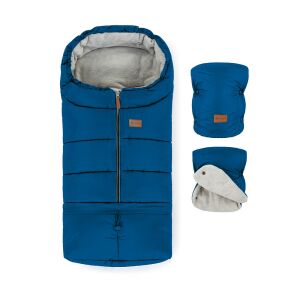 Petite&Mars Jibot 3in1 Ocean Blue footmuff with detachable part - Footmuff & Bunting Bag