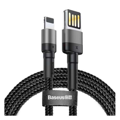 Baseus fonott USB-Lightning kábel, fekete, 100cm